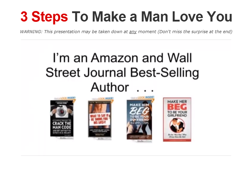 Illustration for article titled 'Unappreciated, Ignored or Shut Out By A Man'? Behold '3 Steps To Make A Man Love You.'